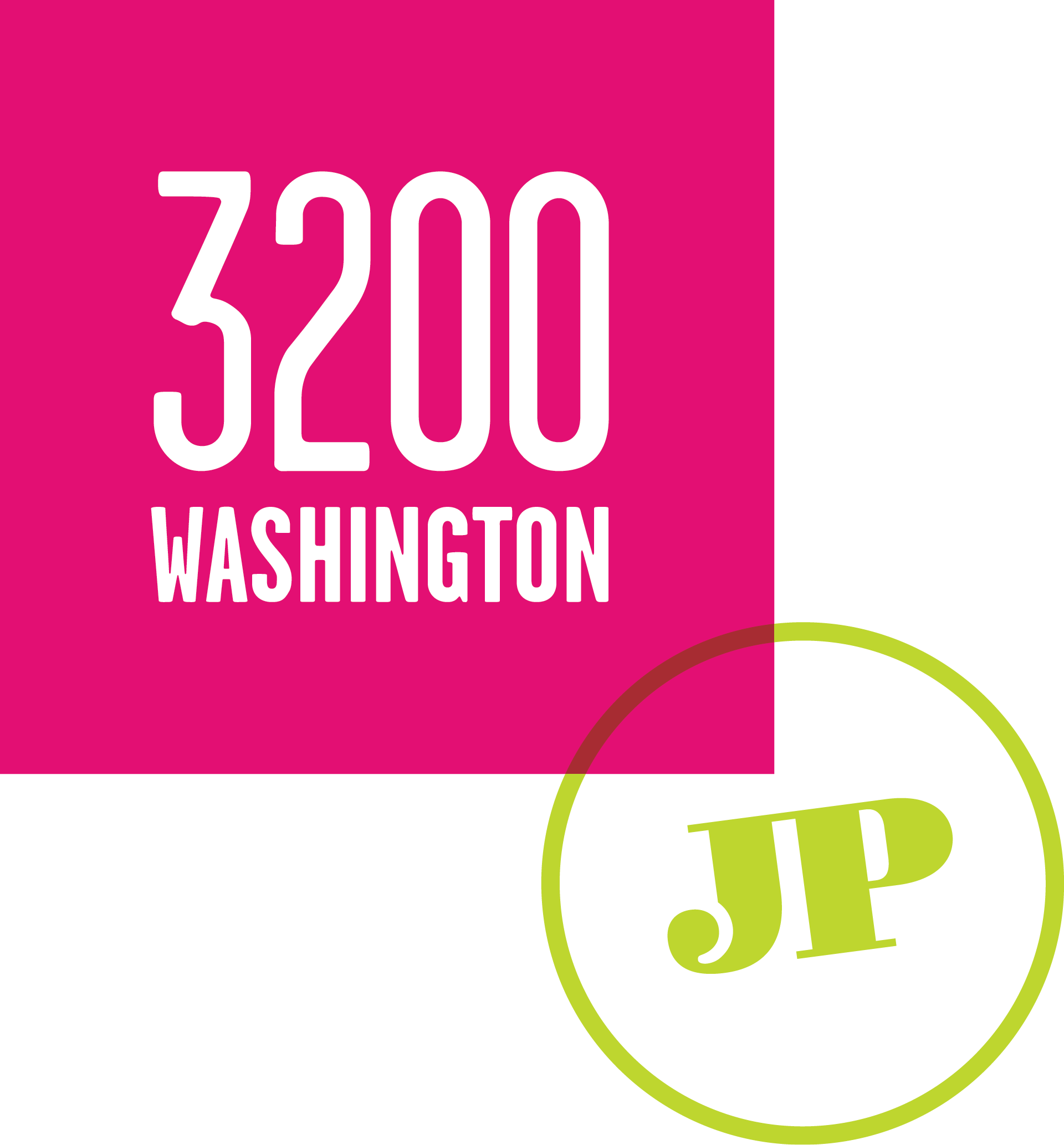 A poster with the number 3200 and the word Washington on a pink background.